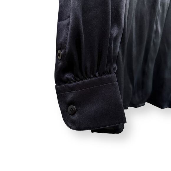 NEW Escada Black Silk Blouse Womens Size 38 US 8 Vintage 80s 90s Luxury Designer - Picture 5 of 12